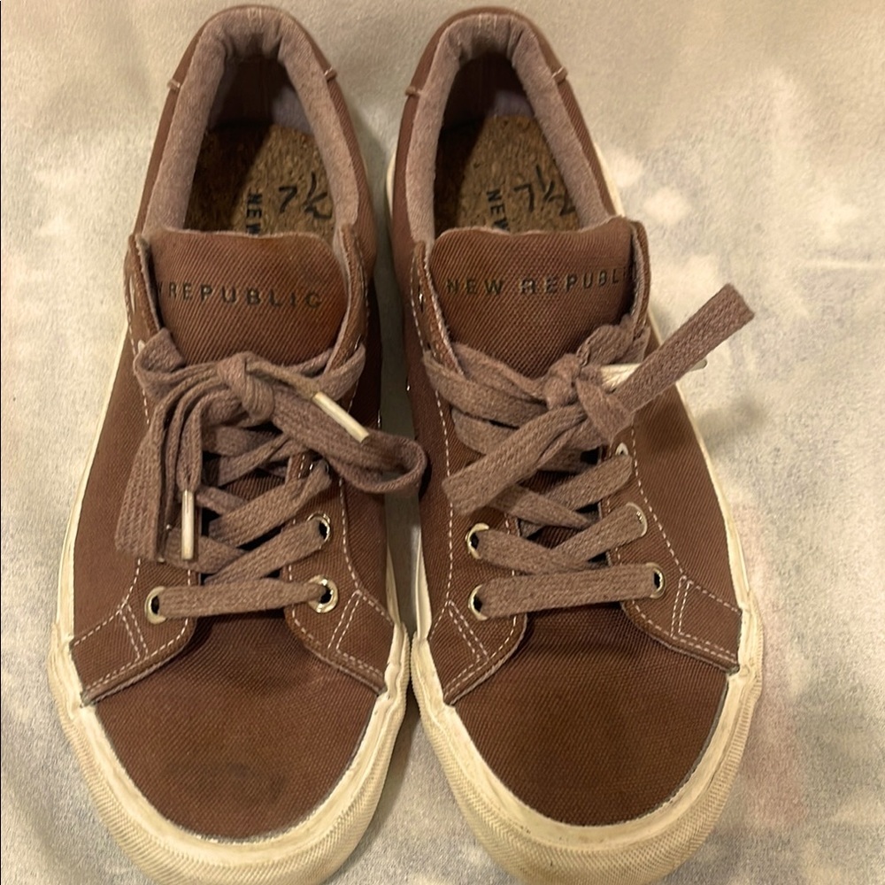 New Republic Brown Canvas Sneakers